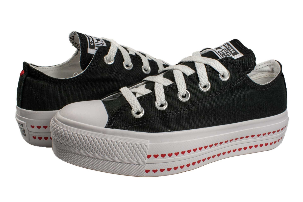 tênis converse chuck taylor all star platform lift ox branco preto ct09830001